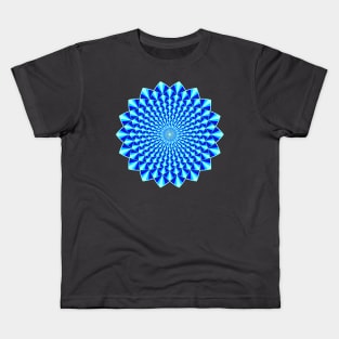 Blue Mandala with 3D Effect Kids T-Shirt